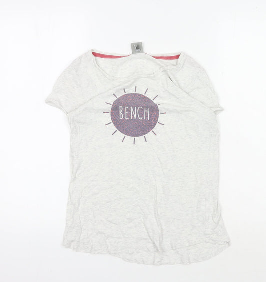Womens UK Size S Bench White Cotton Blend T-Shirt