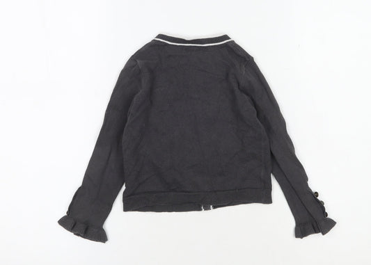 Next Girls Black Cardigan, Age 4 Years, Button Accents