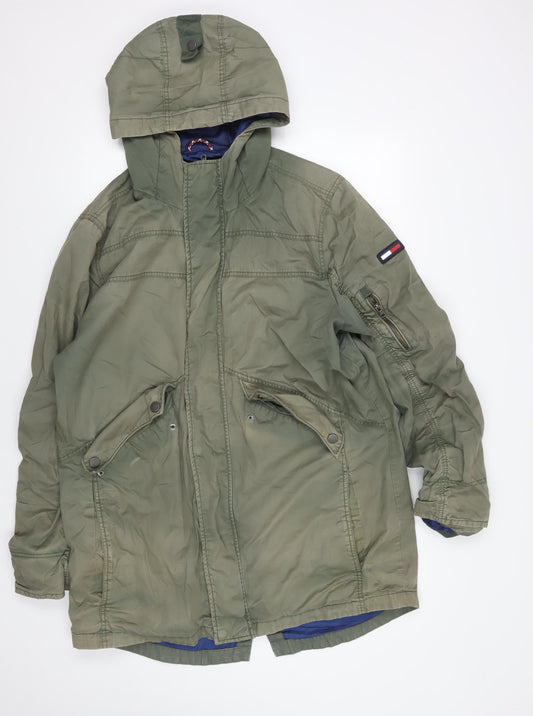 Tommy Jeans Men's Green Parka Jacket in L