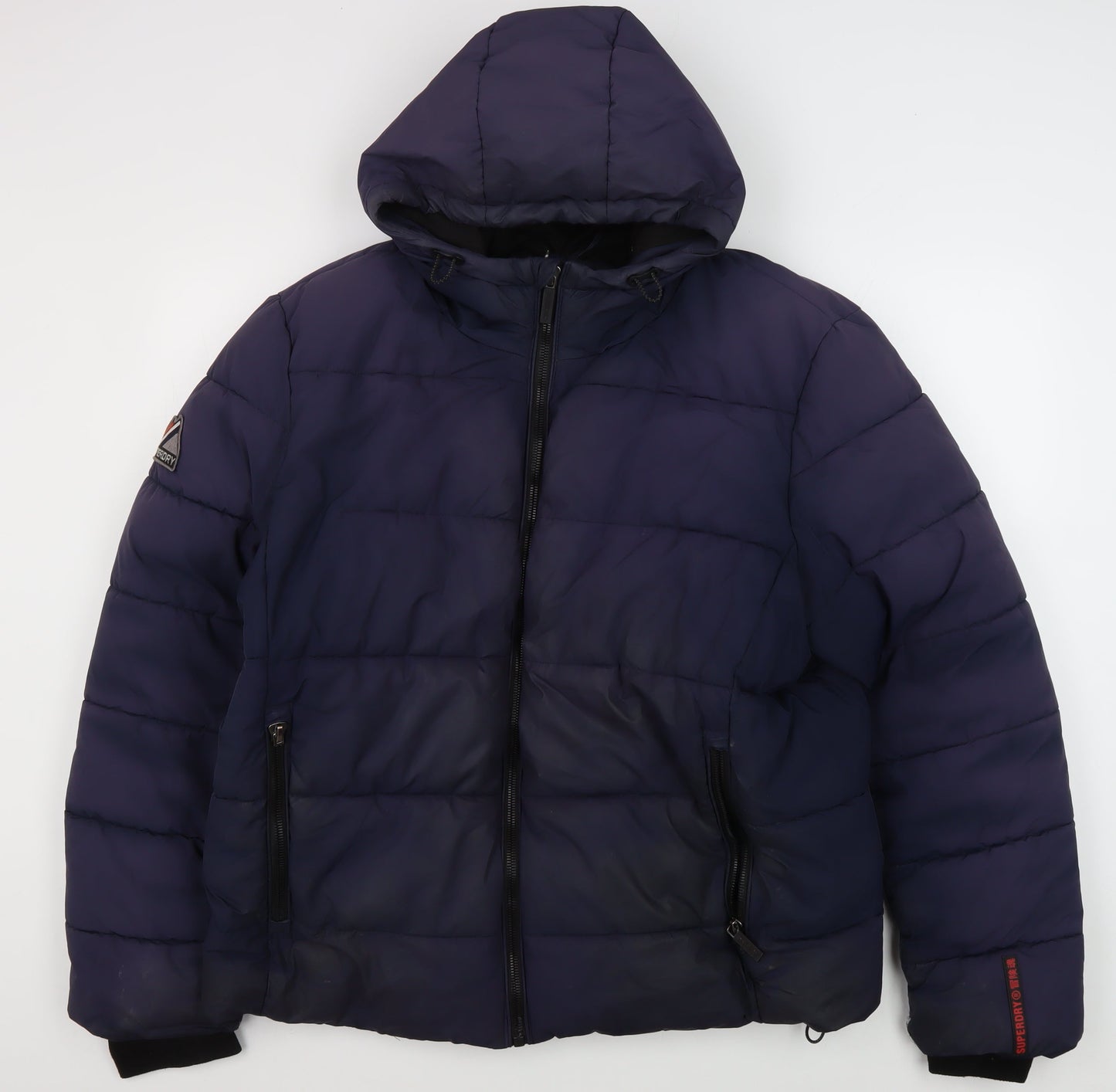 Superdry Men's Blue Hooded Puffer Jacket 3XL