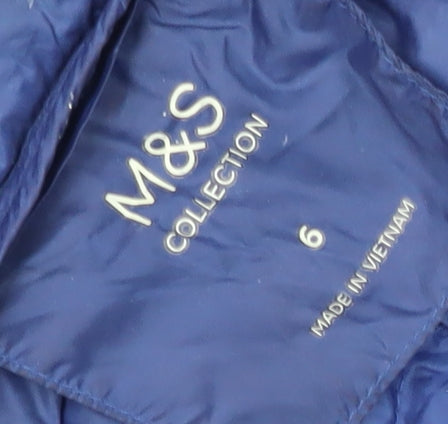 Marks and Spencer Women's Blue Puffer Jacket, Size 6, Autumn Essential