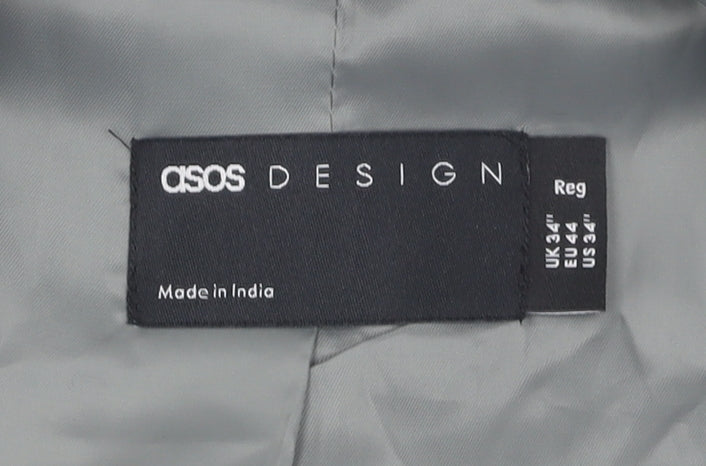 Brand and care label for ASOS Design Men's Grey 34 Blazer, Regular Fit