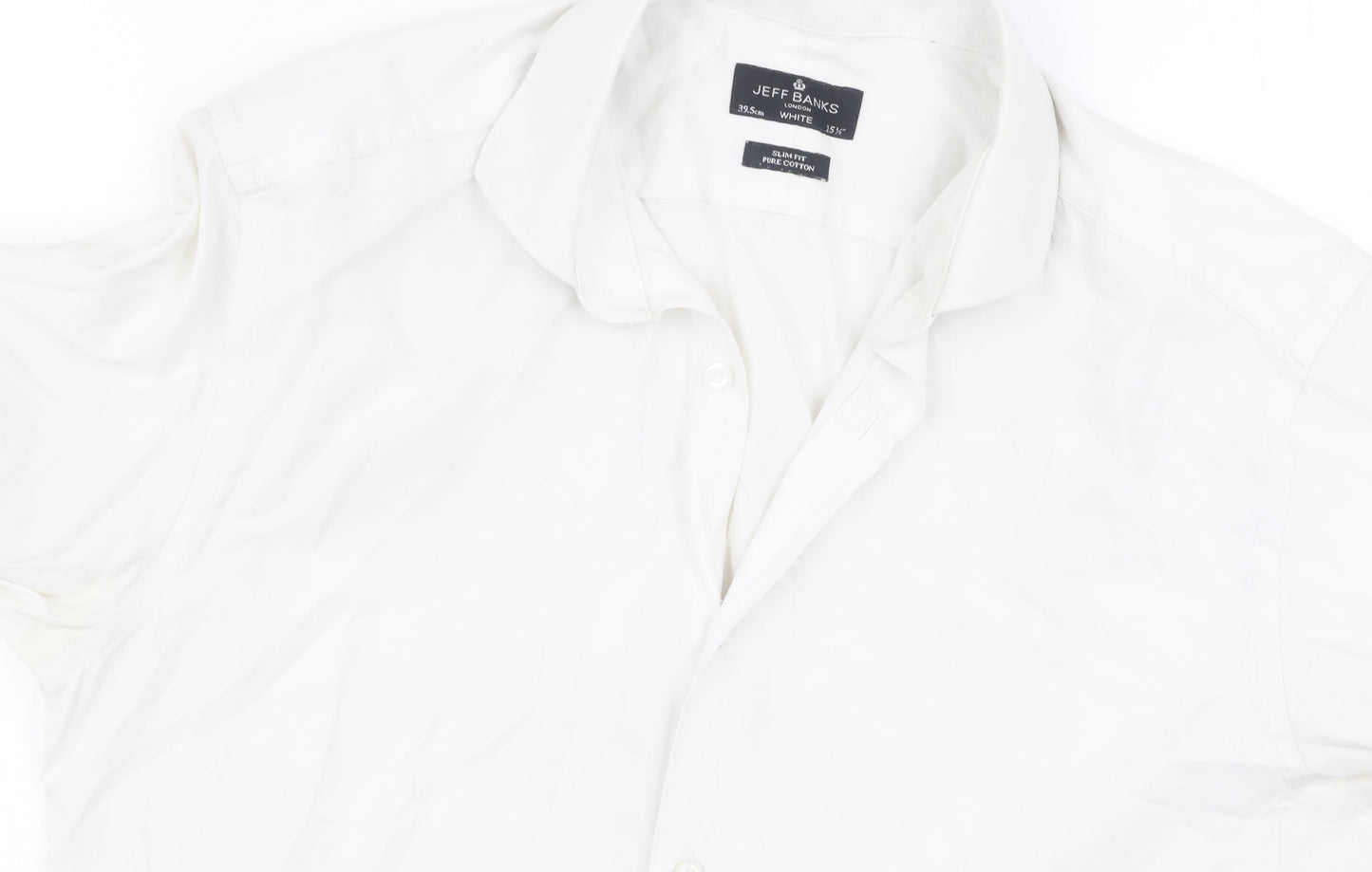 Jeff Banks Men's White Slim Fit Dress Shirt 15.5