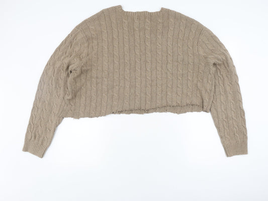 Polo Ralph Lauren Women's Beige Cable-Knit Jumper 2XL