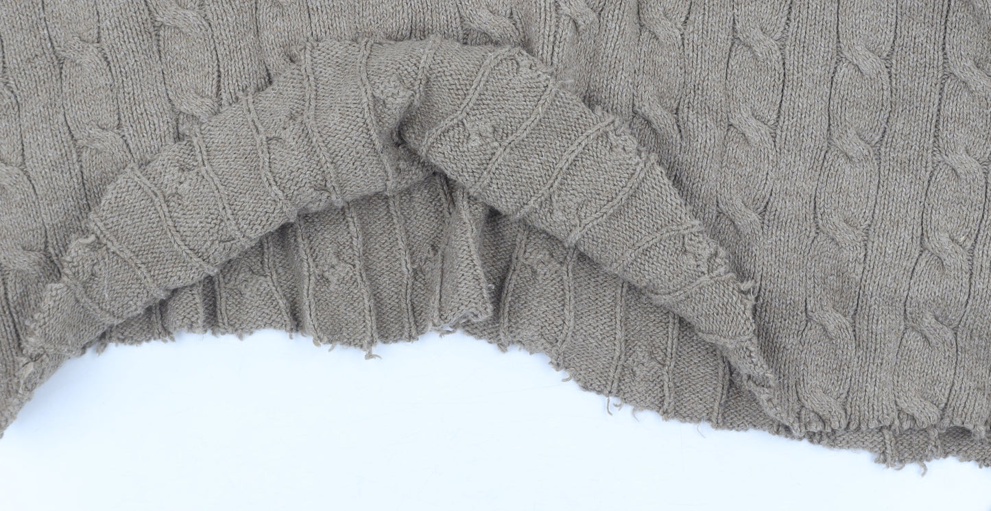 Polo Ralph Lauren Women's Beige Cable-Knit Jumper 2XL