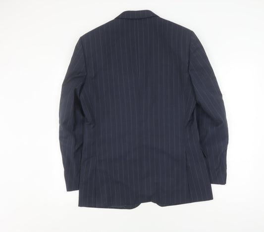 Sidi Men's Blue Striped Suit Jacket 48R