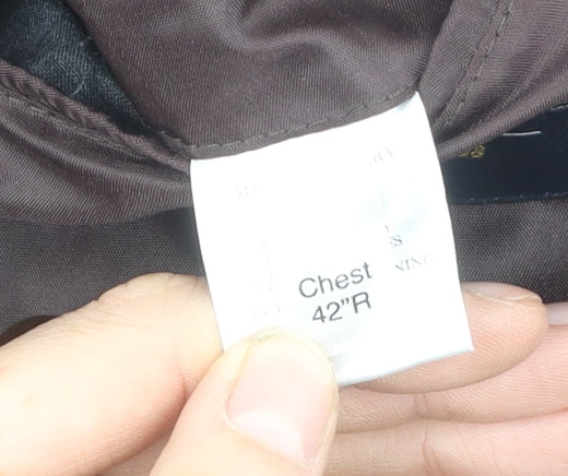 Moss Men's Black Wool Overcoat - Size 42