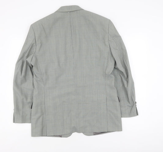 Marks and Spencer Men's Green 38 Blazer, Check Pattern