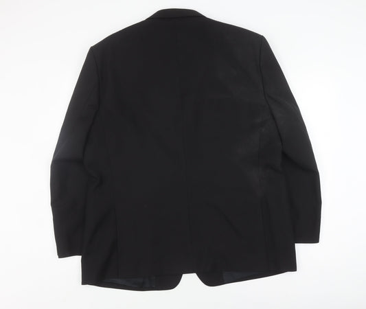 Hugo James Men's Black Blazer, Size 48 Regular Fit