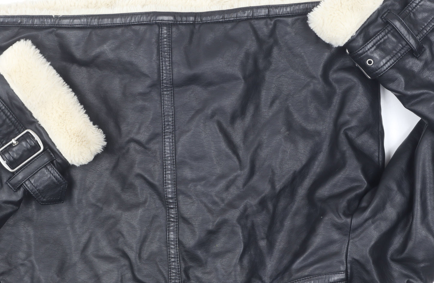 Hollister Womens Black Biker Jacket, M, Faux Leather