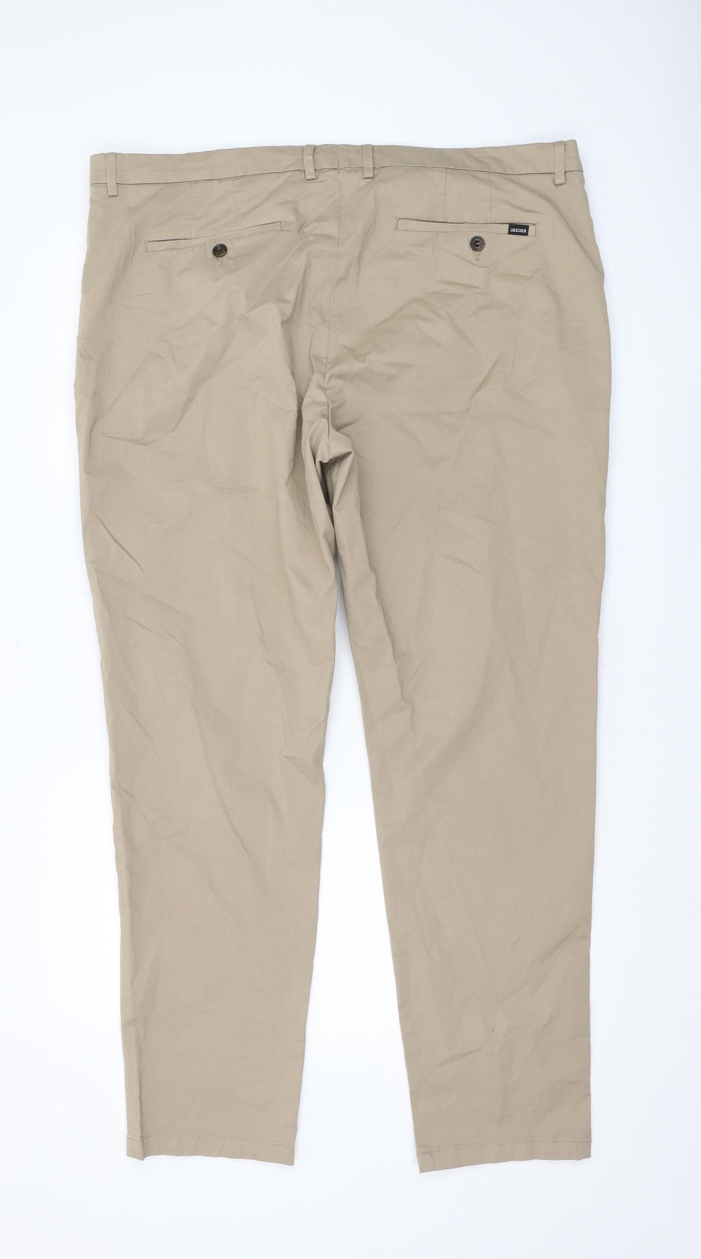Jaeger Men's Beige Chino Trousers 42 Regular
