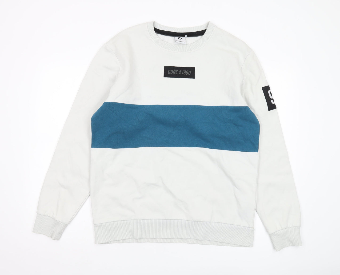 Jack & Jones Men's White Graphic Print Sweatshirt L