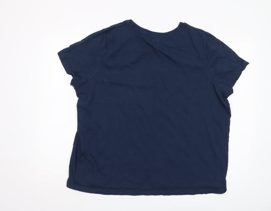 Disney Women’s 2XL Blue T-Shirt with Cartoon Design