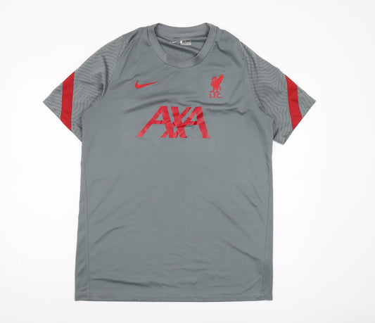 Nike Men's Grey Football T-Shirt L - Breathable & Lightweight