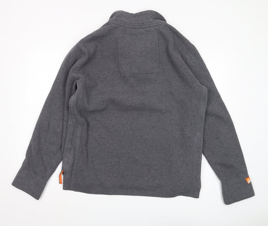 Superdry Men's Grey Henley Sweatshirt Size L