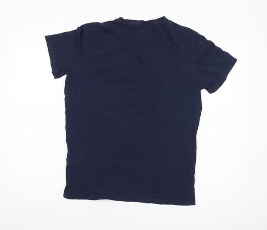 Jack & Jones Men's Blue Graphic Print T-Shirt Size S