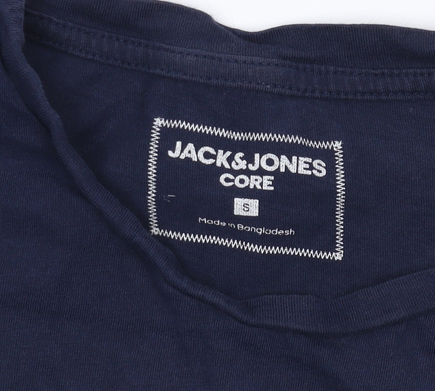 Jack & Jones Men's Blue Graphic Print T-Shirt Size S