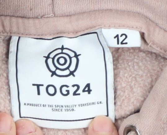 TOG24 Women's Pink Hoodie Size 12 - Casual & Comfy