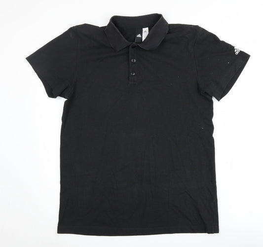Additional front view of Adidas Men's Black Polo Shirt M - Classic Casual Style