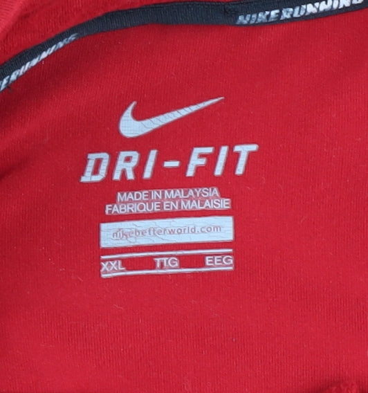 Nike Men's Red 2XL Dri-Fit 1/4 Zip Running Sweatshirt