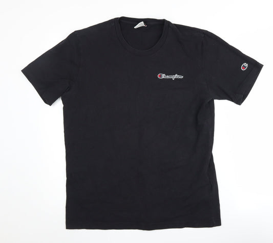 Mens UK Size M Champion Black Cotton T-Shirt