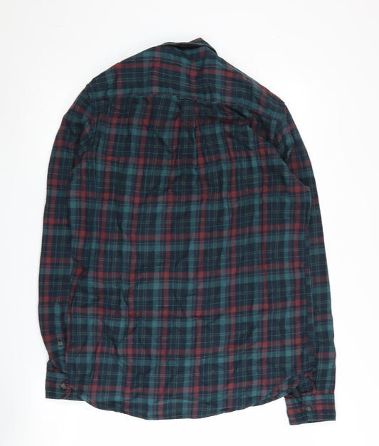 Superdry Men's Checked Green Blue Plaid Shirt L