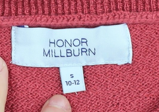 Brand and care label for Honor Millburn Women's Red jumper, size 10