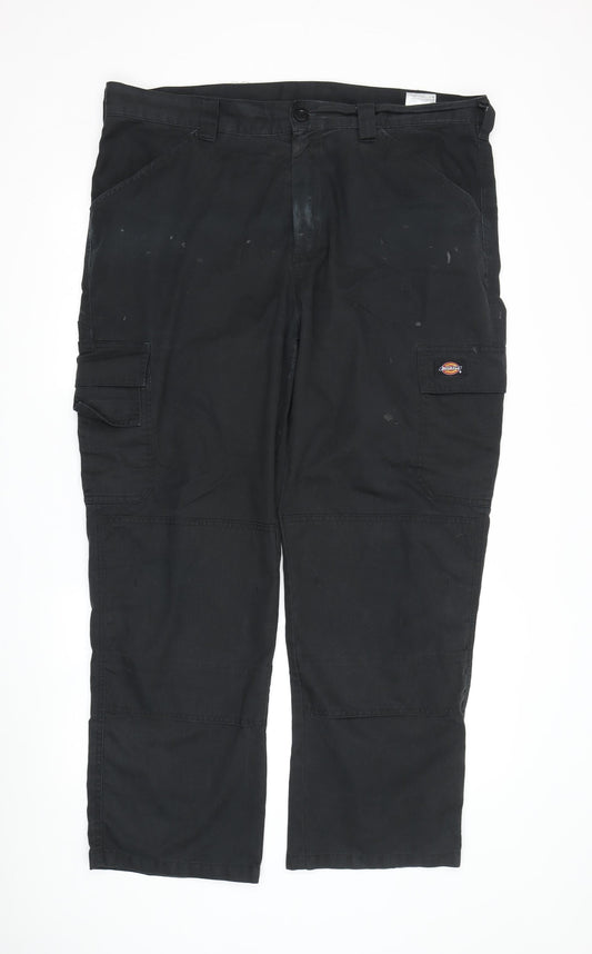 Dickies Men's Black Cargo Trousers with Logo