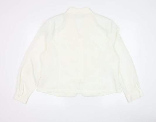 Eastex Women's Embroidered Ivory Blouse, Size 16