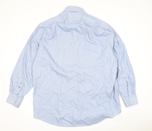 Charles Tyrwhitt Men's Blue Dress Shirt Size 17.5 Classic Fit