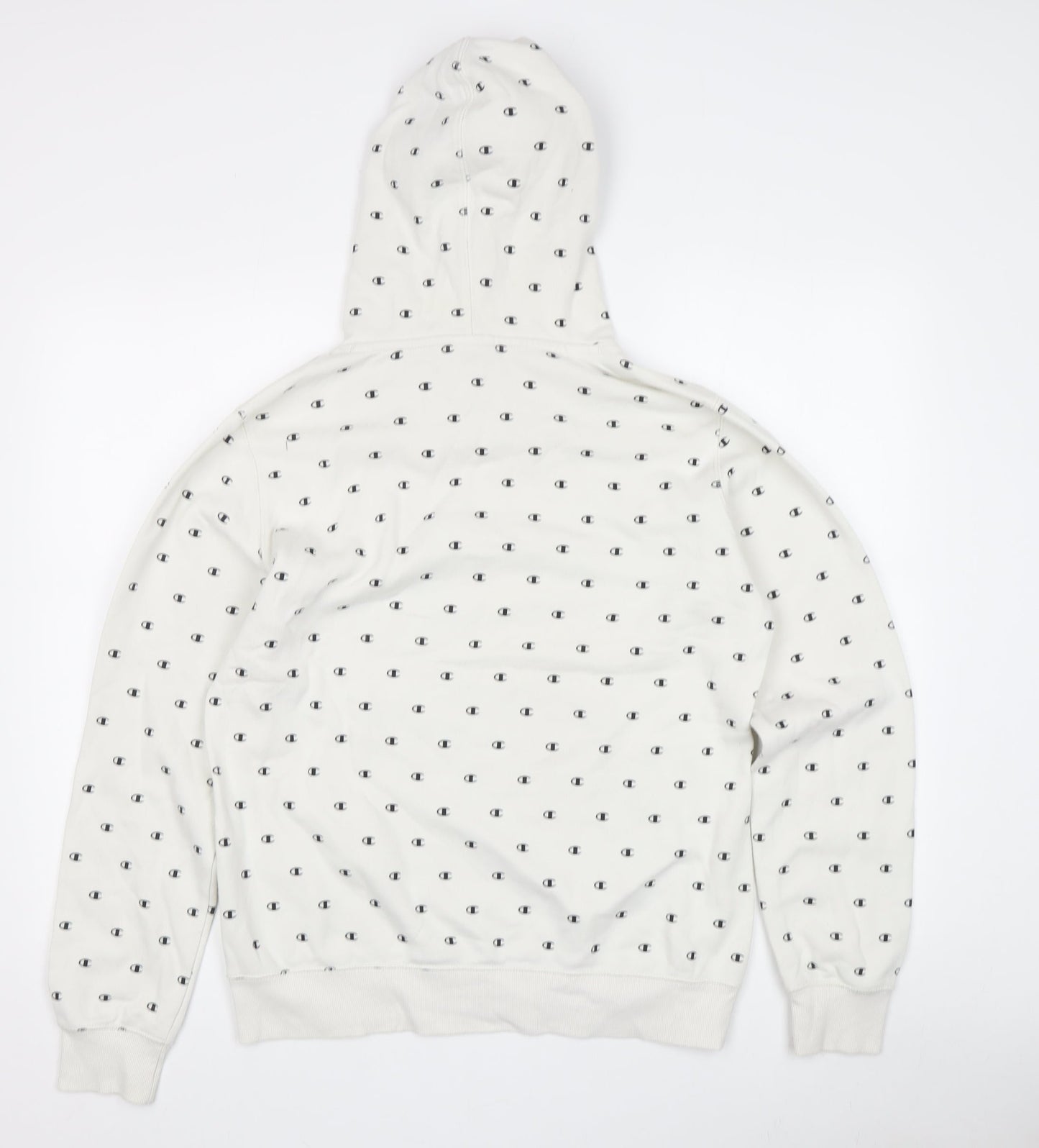 Champion Unisex White Logo Pullover Hoodie, Size L