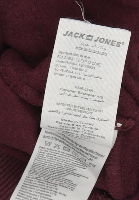 Jack & Jones Men’s Red Pullover Hoodie L