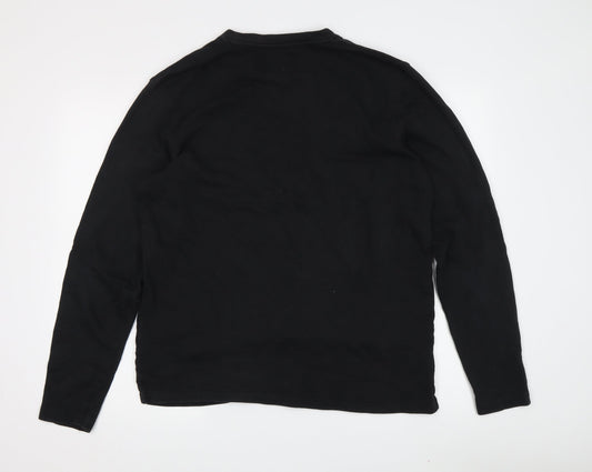 Jack & Jones Men's Black Sweatshirt M Pullover Classic Style