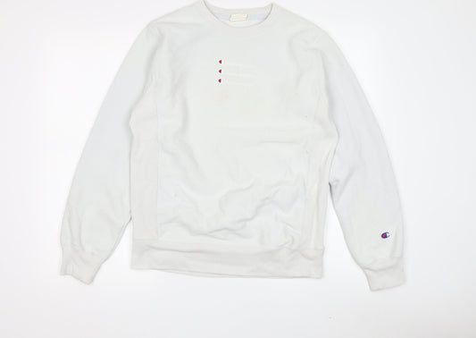 Mens UK S Regular Champion White Pullover Sweatshirt