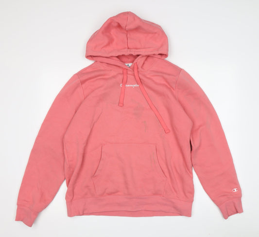 Champion Unisex Pink Pullover Hoodie Size L