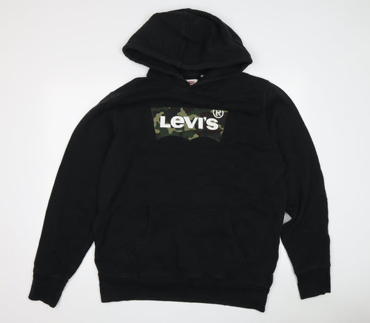 Levi's Men's Black Camouflage Logo Hoodie, Size L