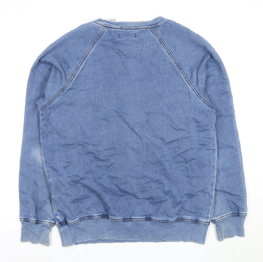 Adidas Men's Blue Sweatshirt Graphic Print Pullover M