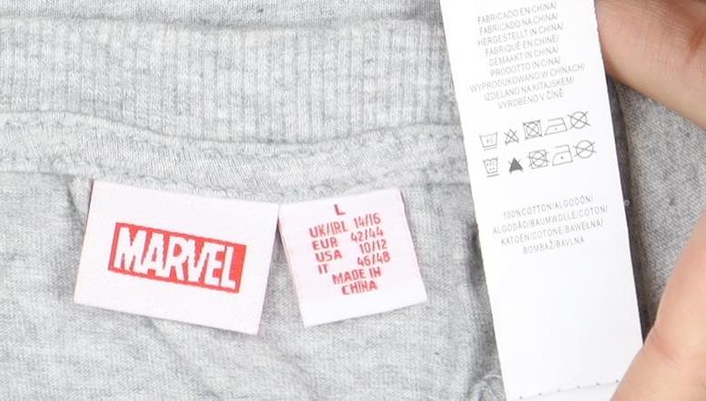 Marvel Unisex Grey Comic Print T-Shirt L Casual
