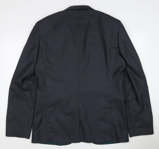 Next Men's Black Single-Breasted Suit Jacket 42 Long