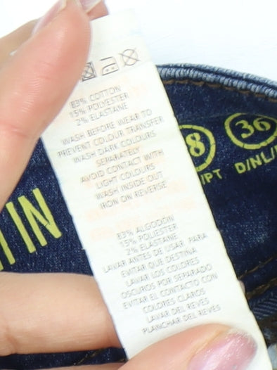 Brand and care label for Denim Co. Women's Blue Skinny Jeans, size 10