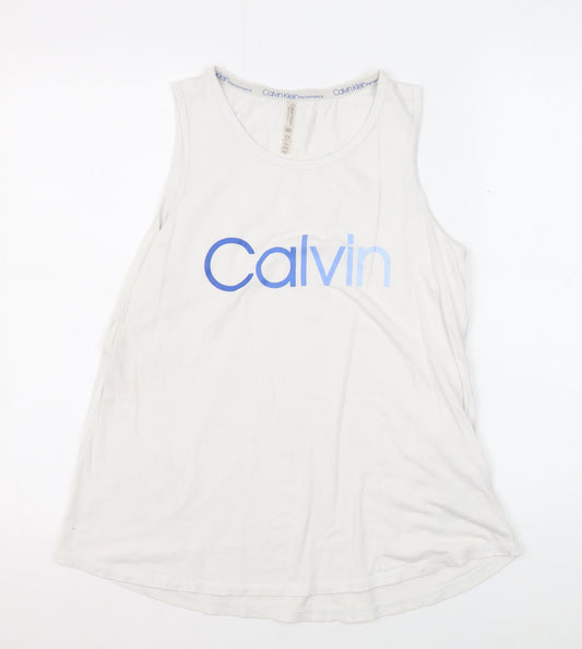 Calvin Klein Women's White Tank Top S for Gym & Training