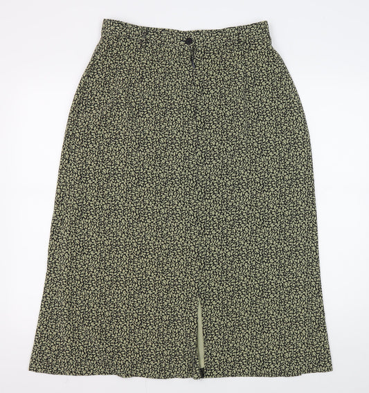 Viyella Women's Green Midi Pleated Skirt, Size 14