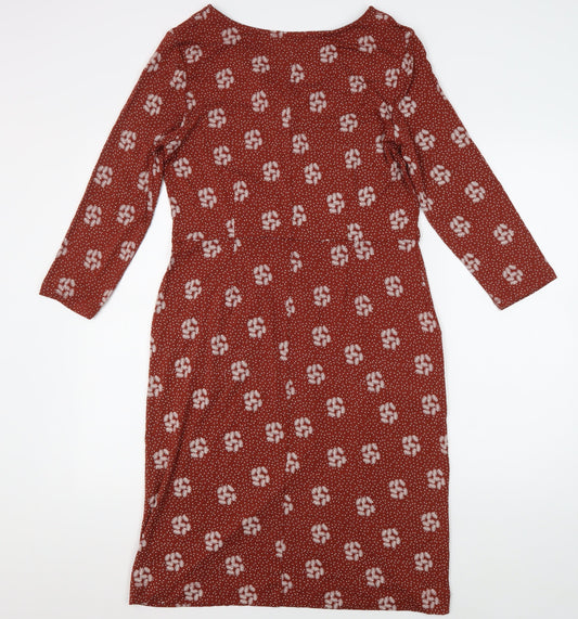 White Stuff Red Floral Sheath Dress Size 12
