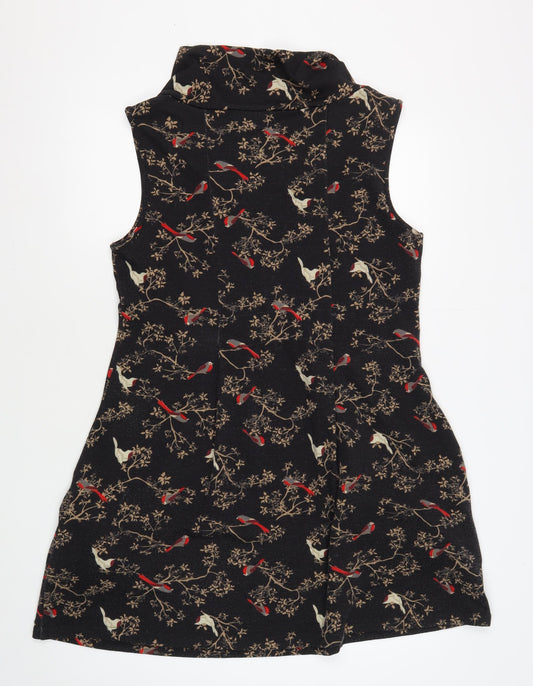 Joe Browns Women's Black Bird Print Shift Dress Size 12