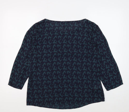 Womens UK Size 14 Laura Ashley Blue Polyester Blouse