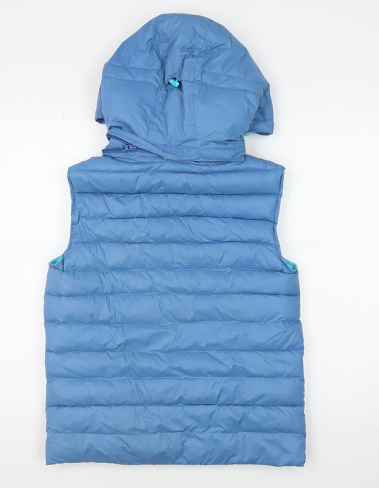 Animal Women's Blue Hooded Puffer Waistcoat Size 10