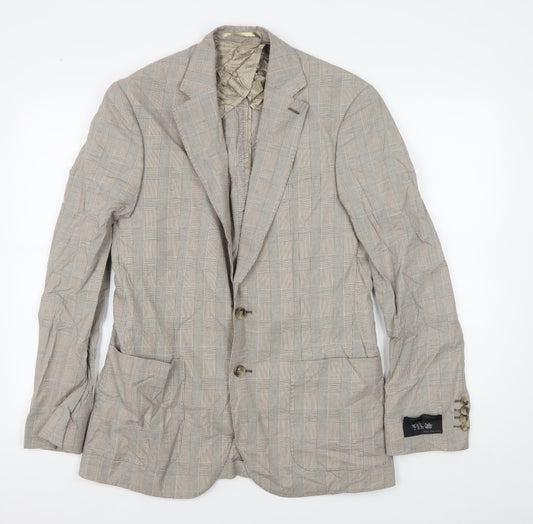 Jaeger Men's Beige Blazer Jacket Size 36R Check