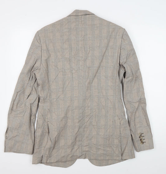 Jaeger Men's Beige Blazer Jacket Size 36R Check