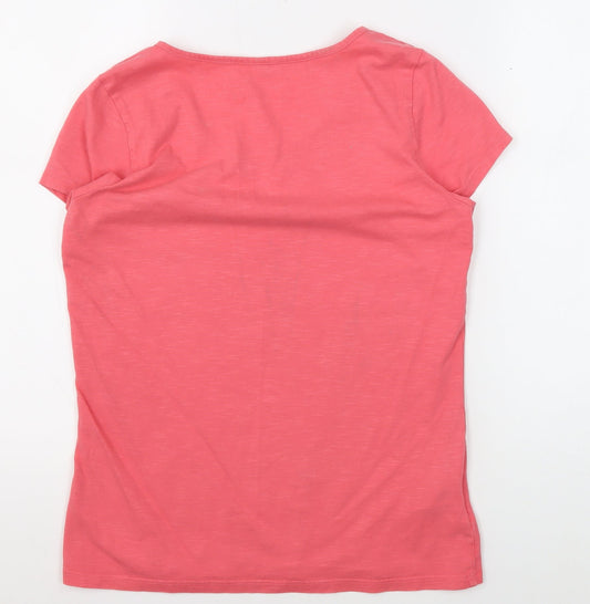 Laura Ashley Women's Pink Cotton T-Shirt Size 10