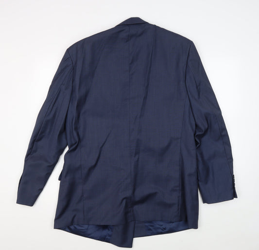 Hugo Boss Men's Blue Double-Breasted Suit Jacket 40